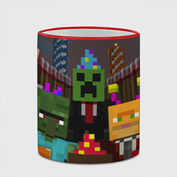 Кружка 3D Minecraft - characters - video game, цвет: 3D-красный кант — фото 2