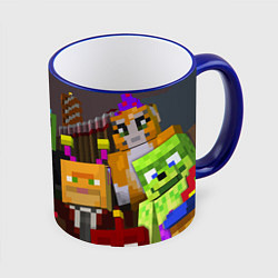 Кружка 3D Minecraft - characters - video game, цвет: 3D-синий кант