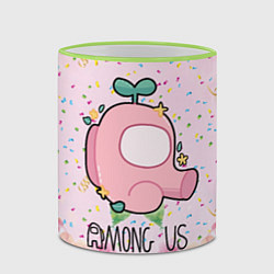 Кружка 3D Among Us girl, цвет: 3D-светло-зеленый кант — фото 2