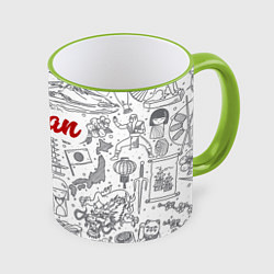 Кружка 3D Япония Z, цвет: 3D-светло-зеленый кант