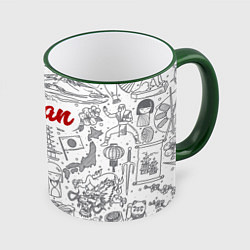 Кружка 3D Япония Z, цвет: 3D-зеленый кант