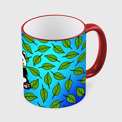 Кружка 3D Панда, цвет: 3D-красный кант