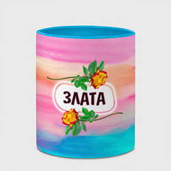 Кружка 3D Злата, цвет: 3D-белый + небесно-голубой — фото 2