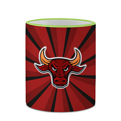Кружка 3D Красный бык, цвет: 3D-светло-зеленый кант — фото 2