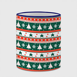 Кружка 3D Новогодний орнамент, цвет: 3D-синий кант — фото 2