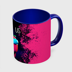 Кружка 3D AMONG US, цвет: 3D-белый + синий