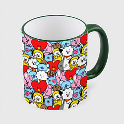 Кружка 3D BT21 BTS, цвет: 3D-зеленый кант