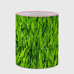 Кружка 3D Трава, цвет: 3D-розовый кант — фото 2