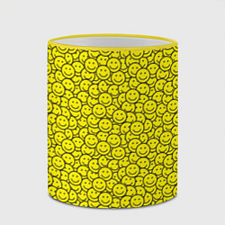 Кружка 3D Смайлики, цвет: 3D-желтый кант — фото 2