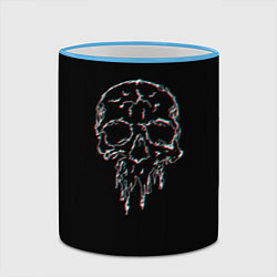Кружка 3D Skull Glitch, цвет: 3D-небесно-голубой кант — фото 2