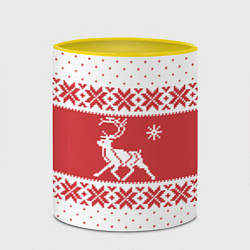 Кружка 3D Северный Олень, цвет: 3D-белый + желтый — фото 2