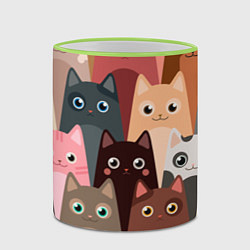 Кружка 3D Котики мультяшные, цвет: 3D-светло-зеленый кант — фото 2