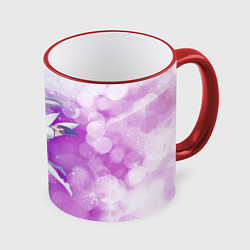 Кружка 3D Эмилия и Субару, цвет: 3D-красный кант