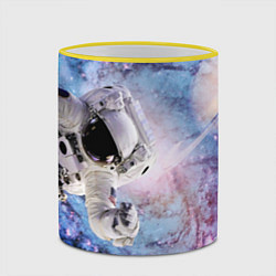 Кружка 3D Космонавт, цвет: 3D-желтый кант — фото 2