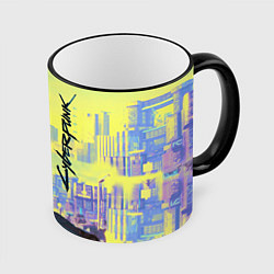 Кружка 3D Cyberpunk 2077, цвет: 3D-черный кант