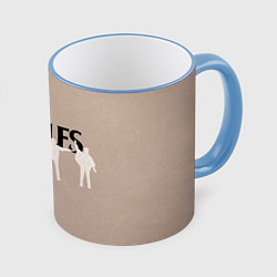 Кружка 3D The Beatles, цвет: 3D-небесно-голубой кант