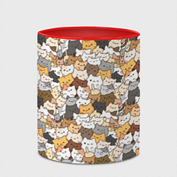 Кружка 3D Котики муркотики, цвет: 3D-белый + красный — фото 2