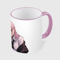 Кружка 3D Человек Бензопила, цвет: 3D-розовый кант