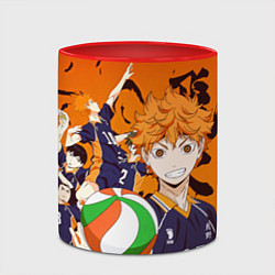 Кружка 3D ВОЛЕЙБОЛ!! HAIKYUU!!, цвет: 3D-белый + красный — фото 2