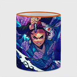 Кружка 3D Танджиро камадо Клинок Демонов, цвет: 3D-оранжевый кант — фото 2