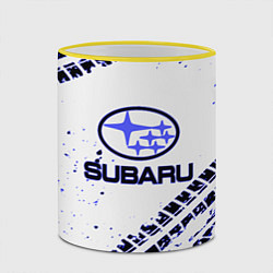 Кружка 3D SUBARU, цвет: 3D-желтый кант — фото 2