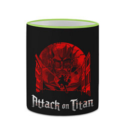 Кружка 3D Атака титанов, цвет: 3D-светло-зеленый кант — фото 2