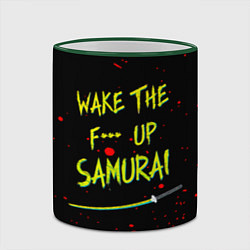 Кружка 3D WAKE THE F*** UP SAMURAI, цвет: 3D-зеленый кант — фото 2