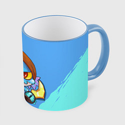 Кружка 3D Сларк Dota 2, цвет: 3D-небесно-голубой кант
