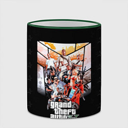 Кружка 3D Grand Theft Auto five, цвет: 3D-зеленый кант — фото 2