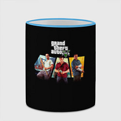 Кружка 3D Grand Theft Auto V персонажи, цвет: 3D-небесно-голубой кант — фото 2