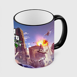 Кружка 3D ЭКШЕН Grand Theft Auto V, цвет: 3D-черный кант