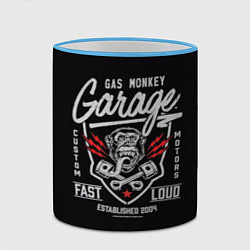 Кружка 3D Gas Monkey Garage, цвет: 3D-небесно-голубой кант — фото 2