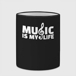 Кружка 3D Music is My Life, цвет: 3D-черный кант — фото 2