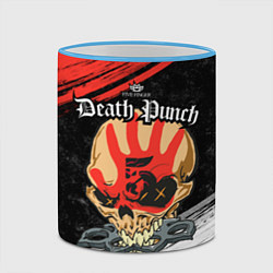 Кружка 3D Five Finger Death Punch 7, цвет: 3D-небесно-голубой кант — фото 2
