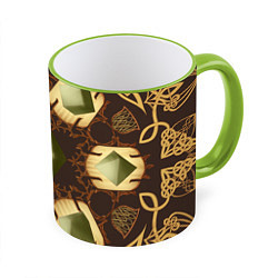 Кружка 3D DnD Dices: Celtic Motifs, цвет: 3D-светло-зеленый кант