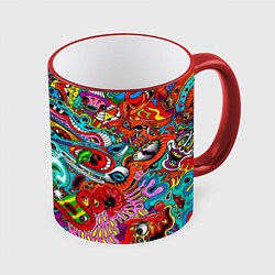 Кружка 3D Яркая абстракция bright abstraction, цвет: 3D-красный кант