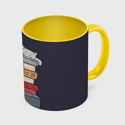 Кружка 3D Relax Cat, цвет: 3D-белый + желтый