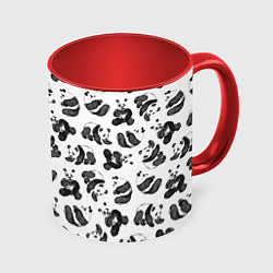 Кружка 3D Акварельные панды паттерн, цвет: 3D-белый + красный