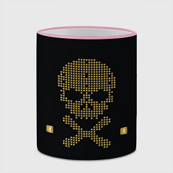 Кружка 3D Пиратский через из золота, цвет: 3D-розовый кант — фото 2