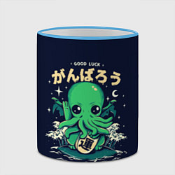 Кружка 3D Cthulhu Good Luck, цвет: 3D-небесно-голубой кант — фото 2