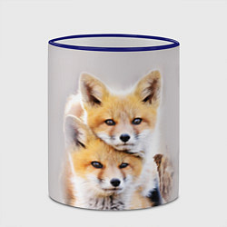 Кружка 3D Лисята, цвет: 3D-синий кант — фото 2