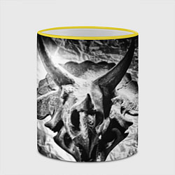 Кружка 3D Трицератопс Динозавр, цвет: 3D-желтый кант — фото 2