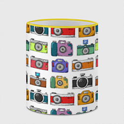 Кружка 3D Фотоаппараты, цвет: 3D-желтый кант — фото 2