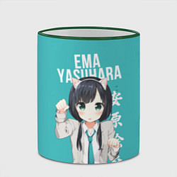 Кружка 3D Эма Ясухара Ema Yasuhara, цвет: 3D-зеленый кант — фото 2