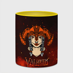 Кружка 3D Valheim девушка воин, цвет: 3D-белый + желтый — фото 2