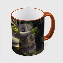 Кружка 3D Shrek: Somebody Once Told Me, цвет: 3D-оранжевый кант