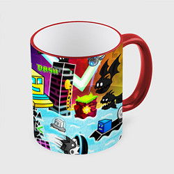 Кружка 3D Geometry Dash, цвет: 3D-красный кант