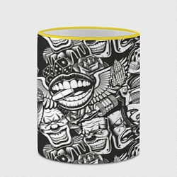 Кружка 3D Тату ретро, цвет: 3D-желтый кант — фото 2