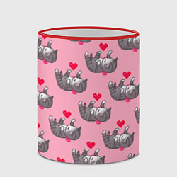 Кружка 3D Пиксельные котики, цвет: 3D-красный кант — фото 2