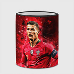 Кружка 3D Криштиану Роналду Португалия, цвет: 3D-черный кант — фото 2